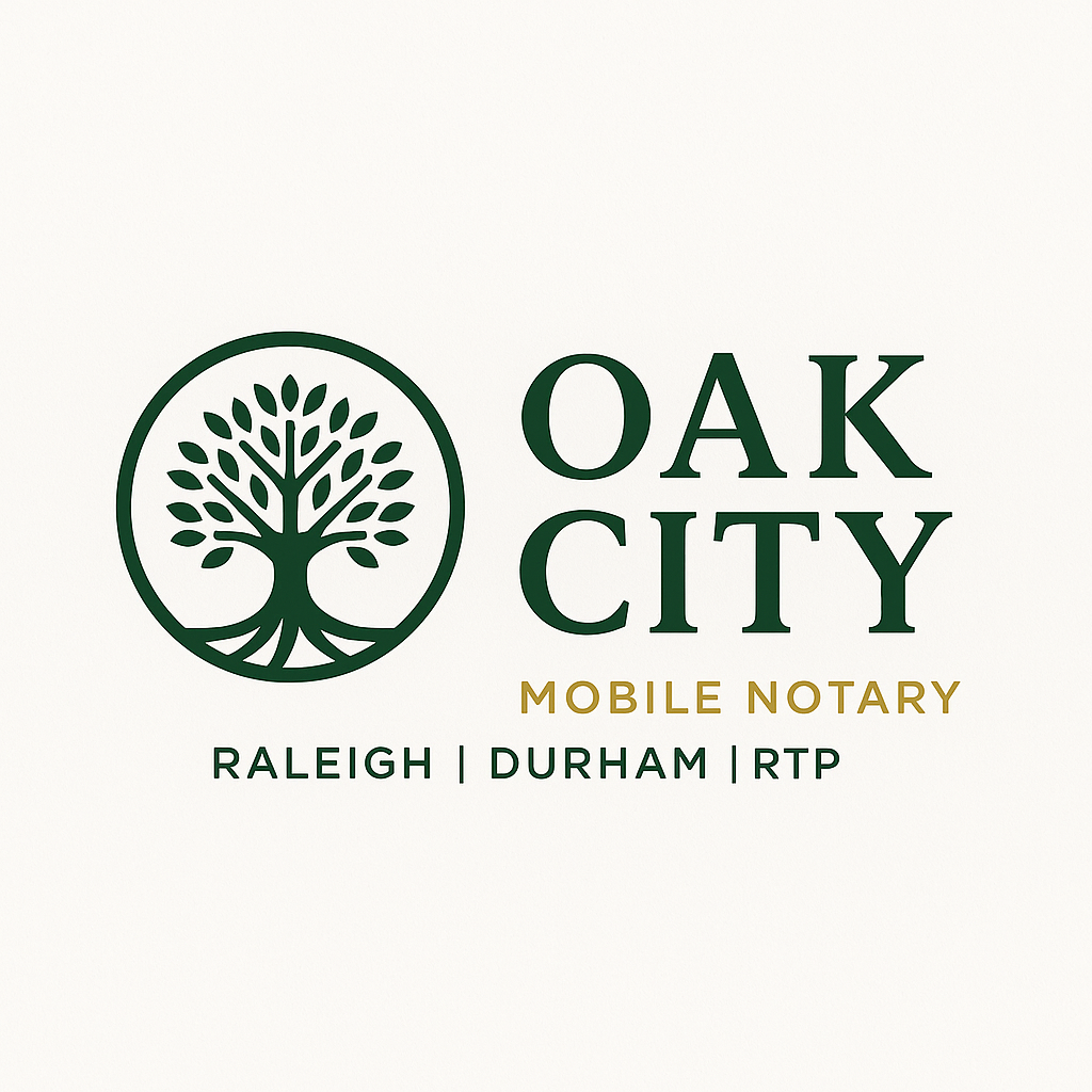 Oak City Mobile Notary Logo